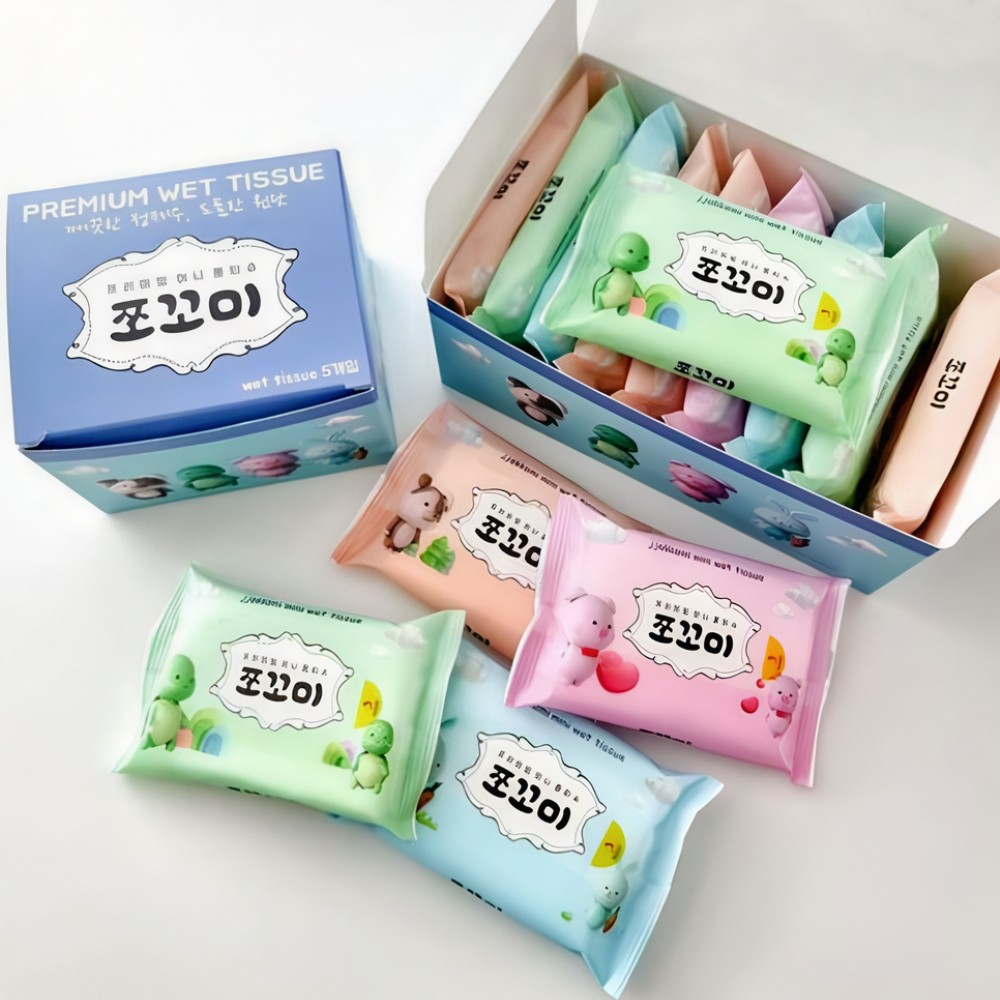 초소형 포켓 물티슈 아기 여행용 초미니 일회용 휴대용
