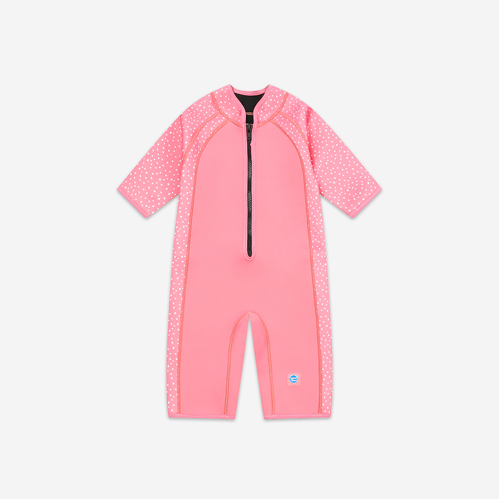 스플래쉬어바웃 쇼티 웻슈트 핑크도티 4계절 체온보호 어린이웻슈트 키즈수영복