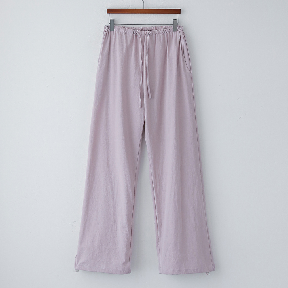 로우비 투웨이 조거 밴딩 린넨터치 코튼 와이드 팬츠 - 상세 이미지 5