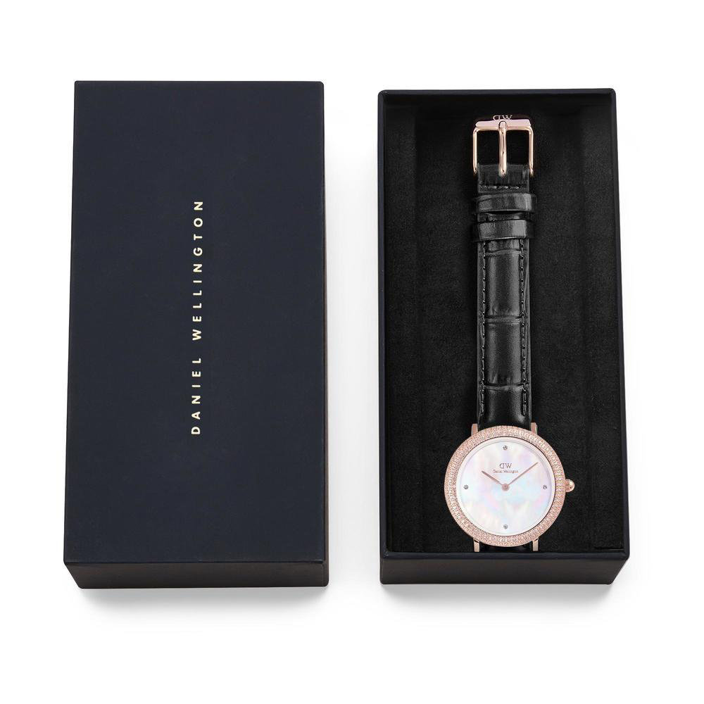 다니엘 웰링턴 CRYSTALLINE BEZEL BLACK CROC 여자 큐빅 가죽 시계 이미지 8
