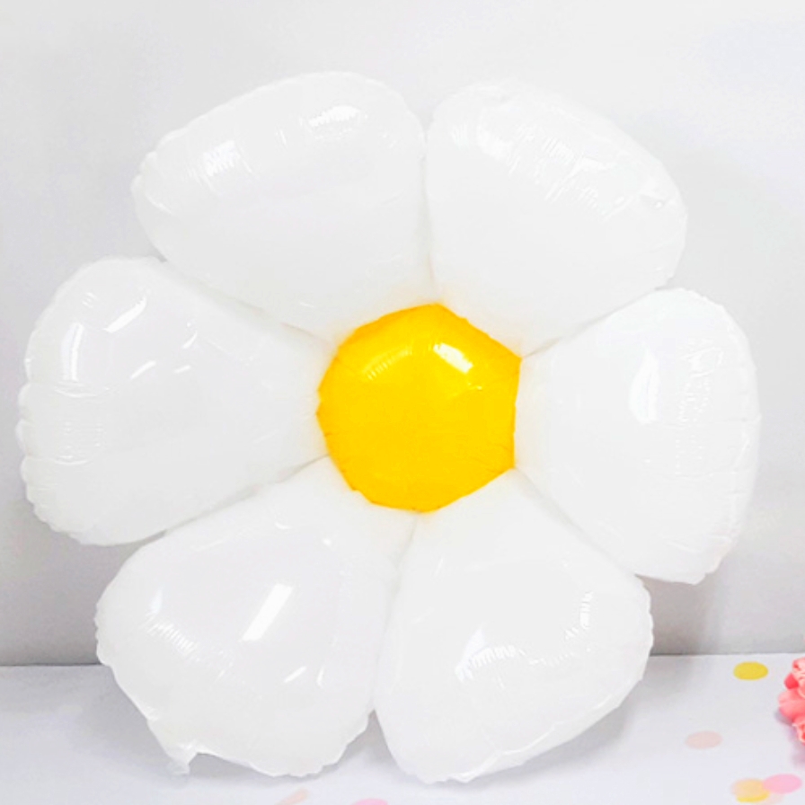 데이지꽃은박풍선 계란꽃모양 벽브라이덜샤워장식풍선 데이지 소 10개 - 메인 이미지