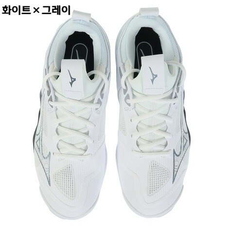 미즈노 웨이브 모멘텀3 배구화 배드민턴화 남녀공용 V1GA231251 화이트/그레이 270 - 상세 이미지 2