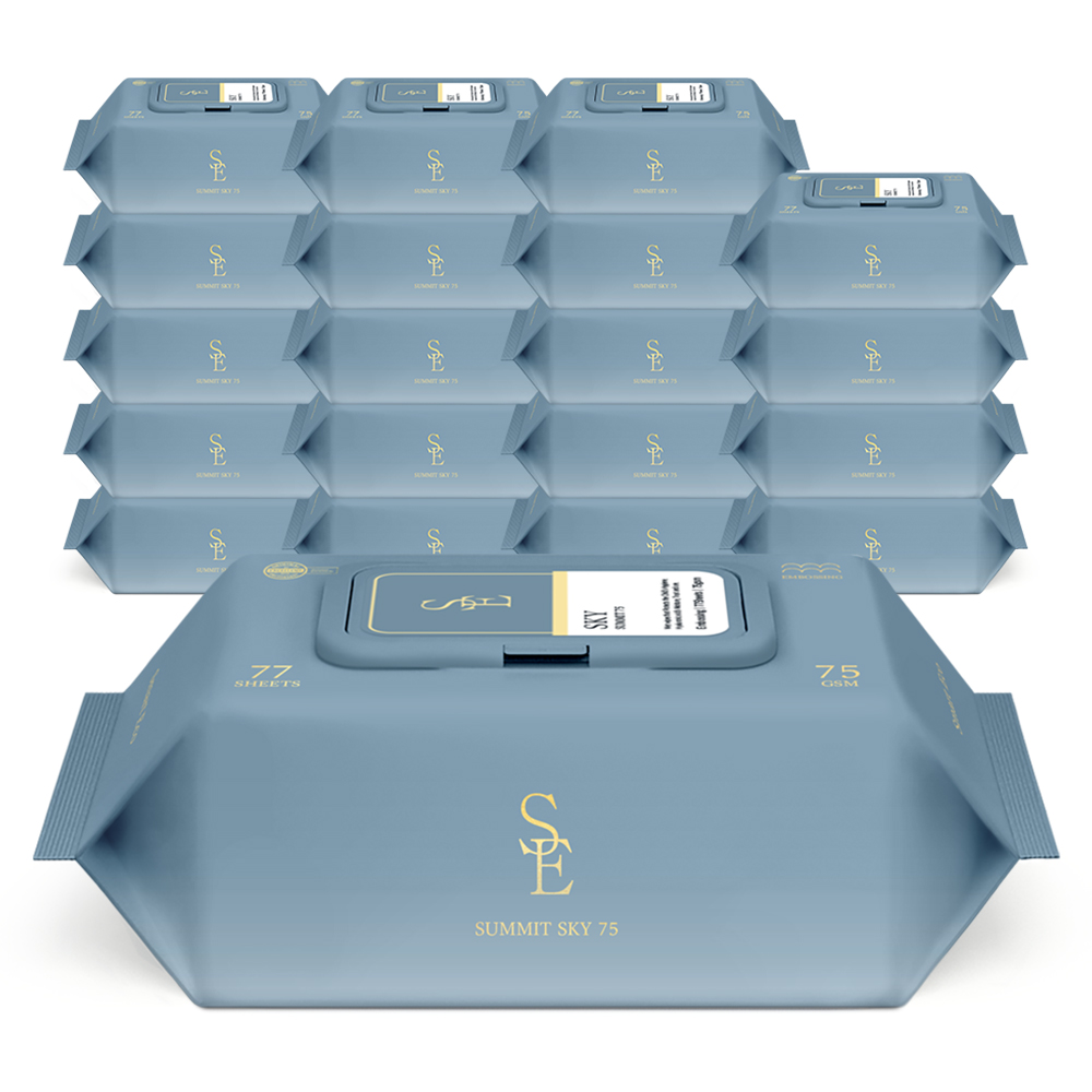 스마트에코 써밋 스카이 75g 엠보 77매 20팩 캡형 아기 물티슈