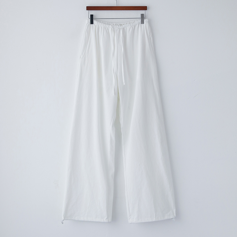 로우비 투웨이 조거 밴딩 린넨터치 코튼 와이드 팬츠 - 상세 이미지 4