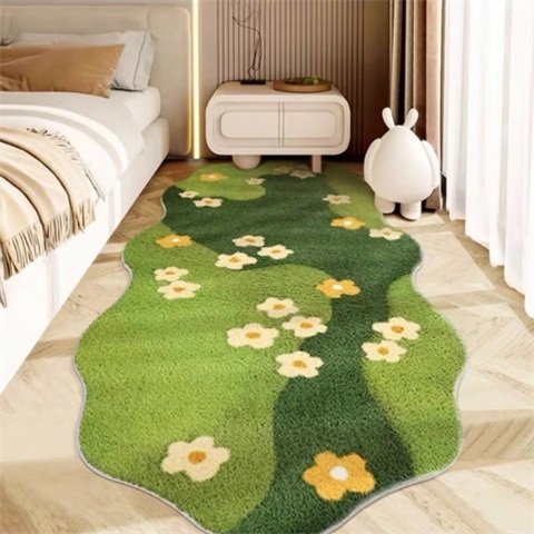 초록색러그 카키 잔디러그 매트 카페트 그린 거실 01.침대 옆 이끼 꽃 80cm x 160cm