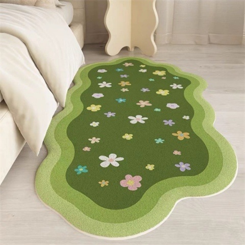 초록색러그 카키 잔디러그 매트 카페트 그린 거실 01.침대 옆 이끼 꽃 80cm x 160cm - 상세 이미지 4