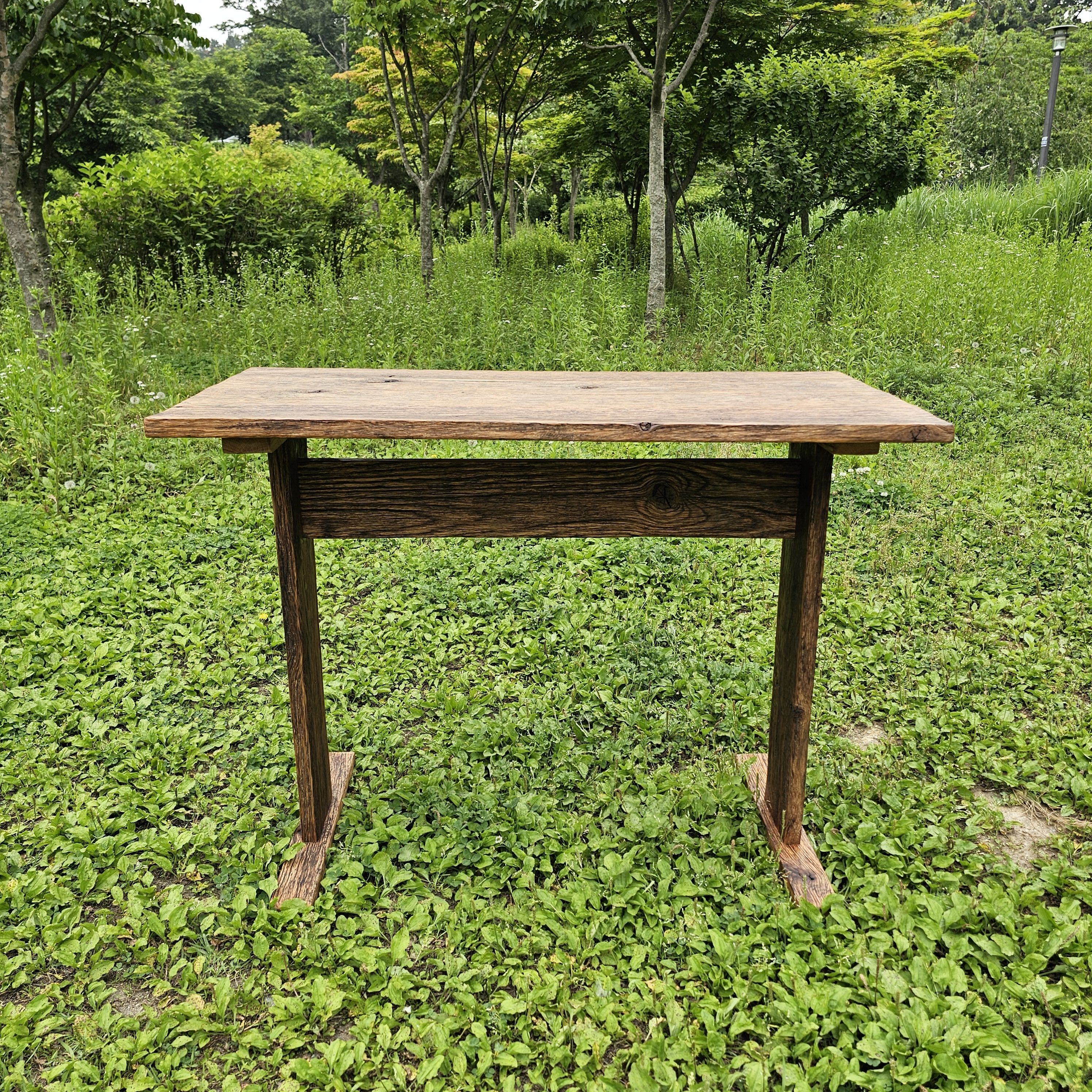 100년 이상 된 올드오크 빈티지 엔틱 러스틱 고재 작업 책상 테이블 주문제작