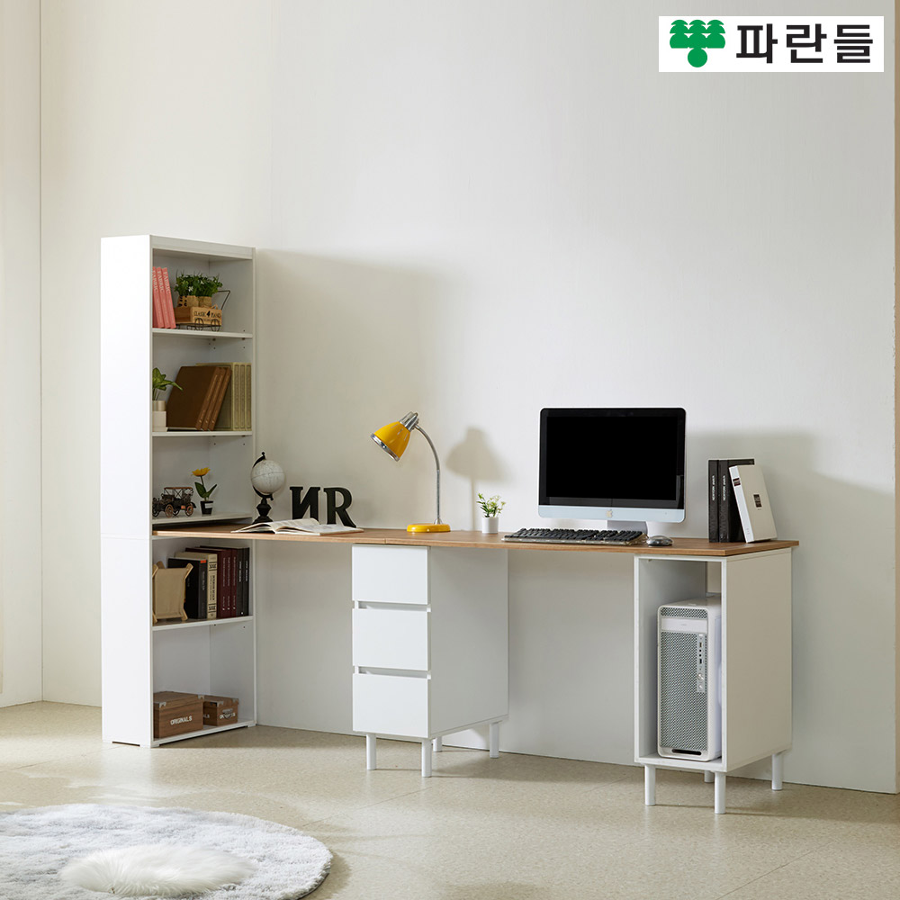 파란들가구 E0목재 LPM 서랍형 2000/2400 h형 2인용책상세트 - 상세 이미지 3