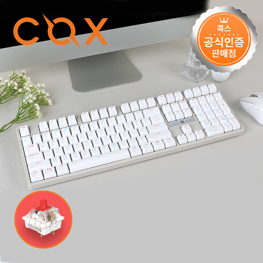 콕스 CK580 교체축 게이밍 기계식 키보드 화이트, 적축, 45g - 메인 이미지