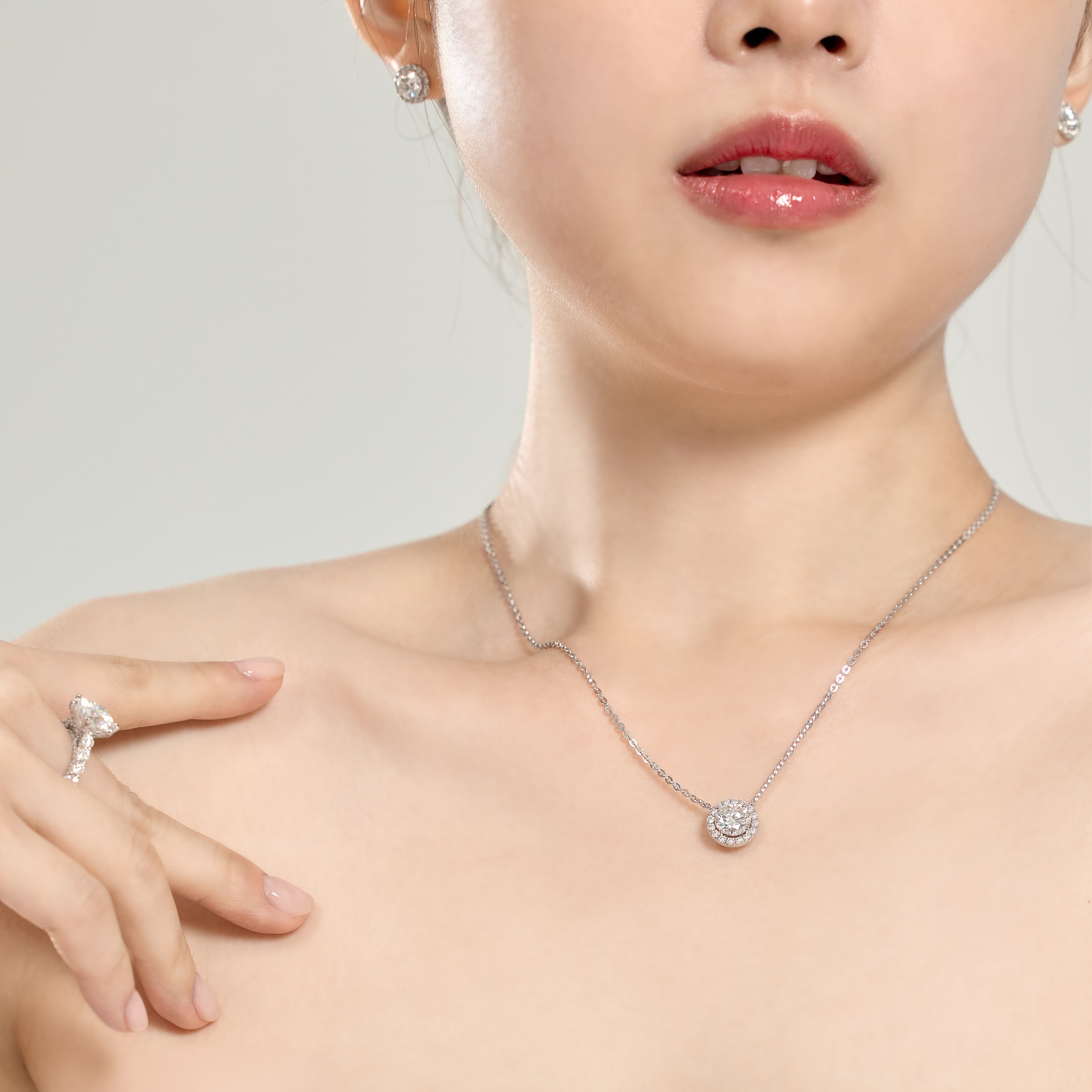 랩다이아 목걸이 헤일로 2캐럿 랩다이아몬드 IGI 14k 18k - 상세 이미지 4