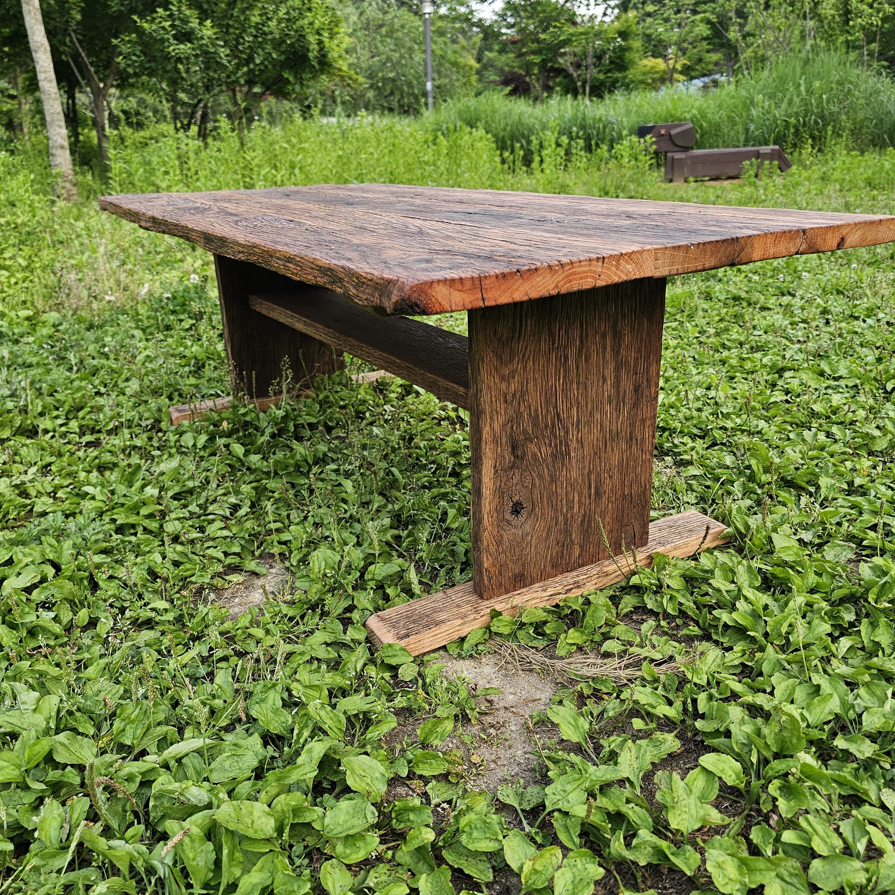 100년 이상 된  올드오크 빈티지 고재 거실 커피 좌식 테이블 주문제작