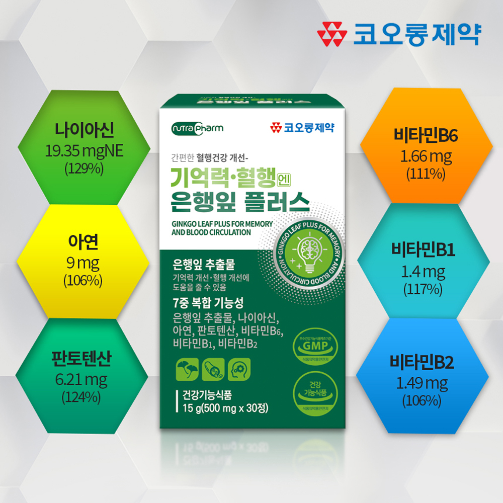혈액순환 징코플러스 영양제 은행잎추출물 30정, 5개 이미지 4