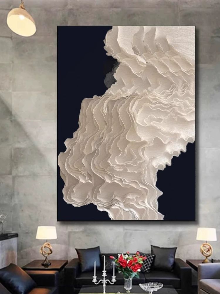 액자 대형 추상화 모던인테리어 돈들어오는 포스터 흰색 해양 A 사진매트 80x120cm - 상품 이미지