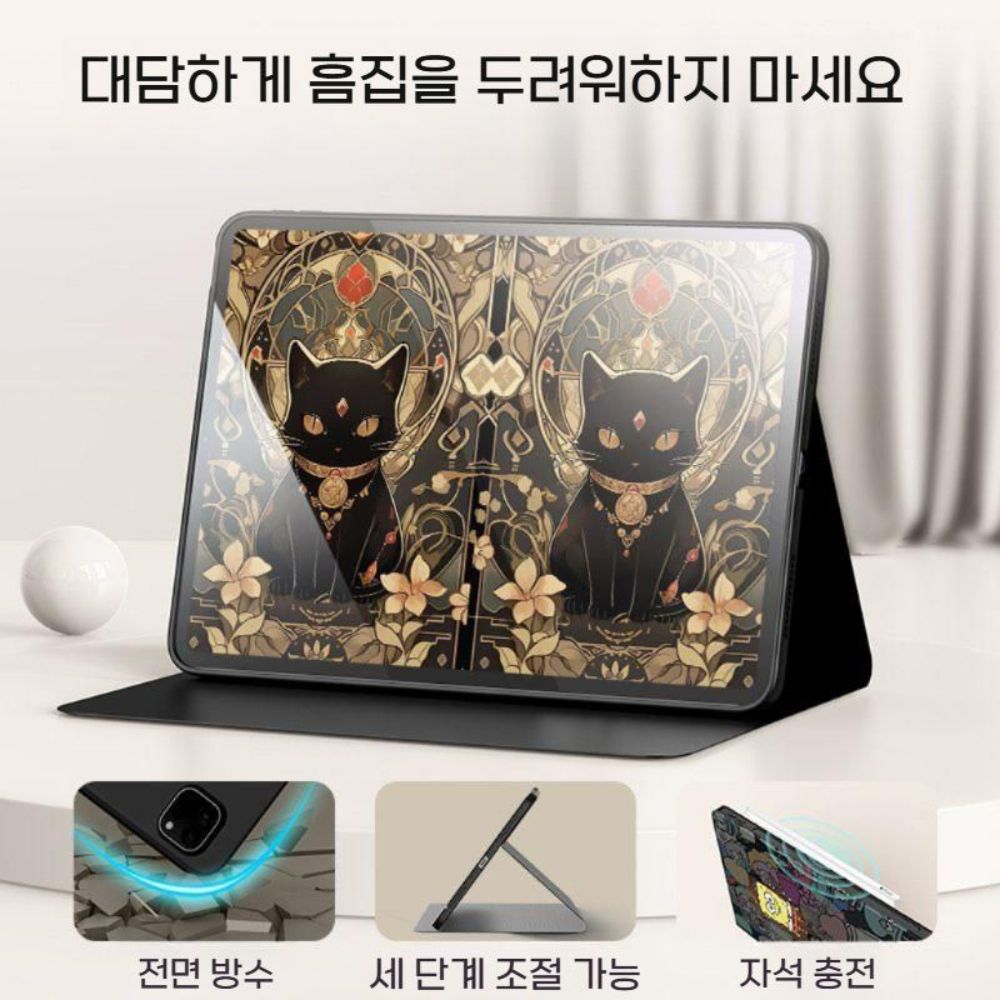 레노버 y700 케이스 검은 고양이 일러스트 실리콘 커버 - 상세 이미지 5