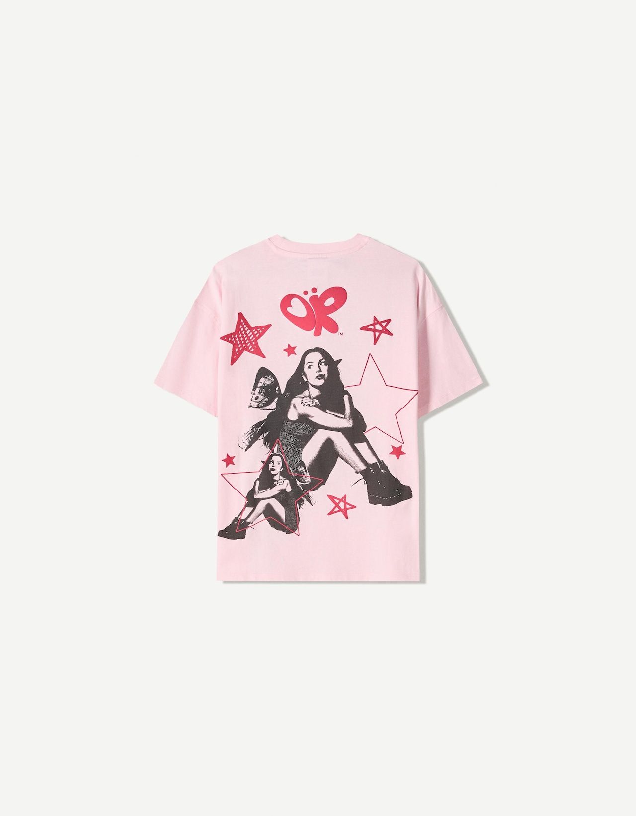버쉬카 그래픽 프린트 오버핏 반팔 티셔츠 핑크 7577/160 PINK - 상세 이미지 4
