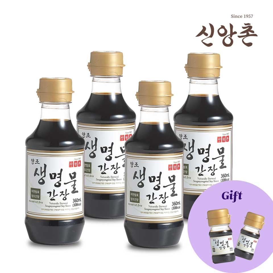 메가마트 [신앙촌] 양조 생명물간장  360mlx 4병 (캠핑팩 증정) - 상품 이미지