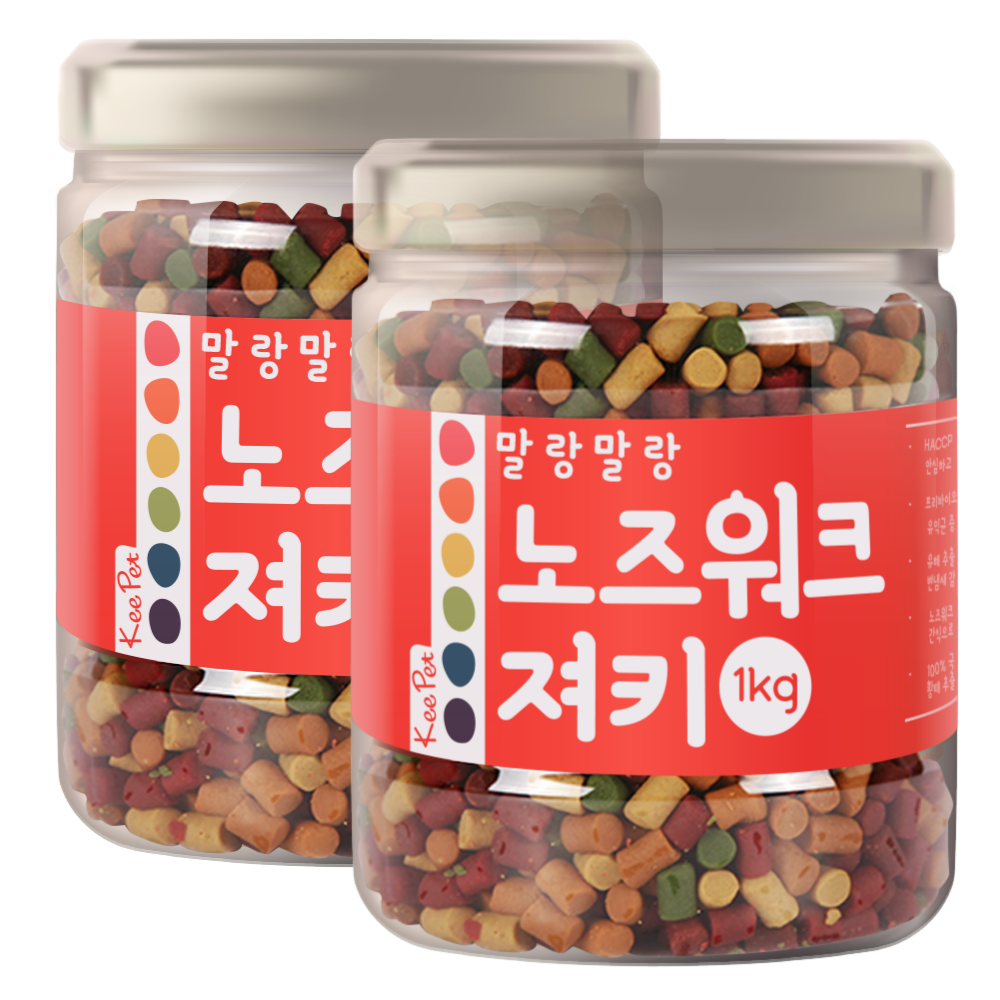 킵펫 국내산 강아지 간식 노즈워크 져키 트릿 혼합맛, 1kg, 2개 - 상품 이미지