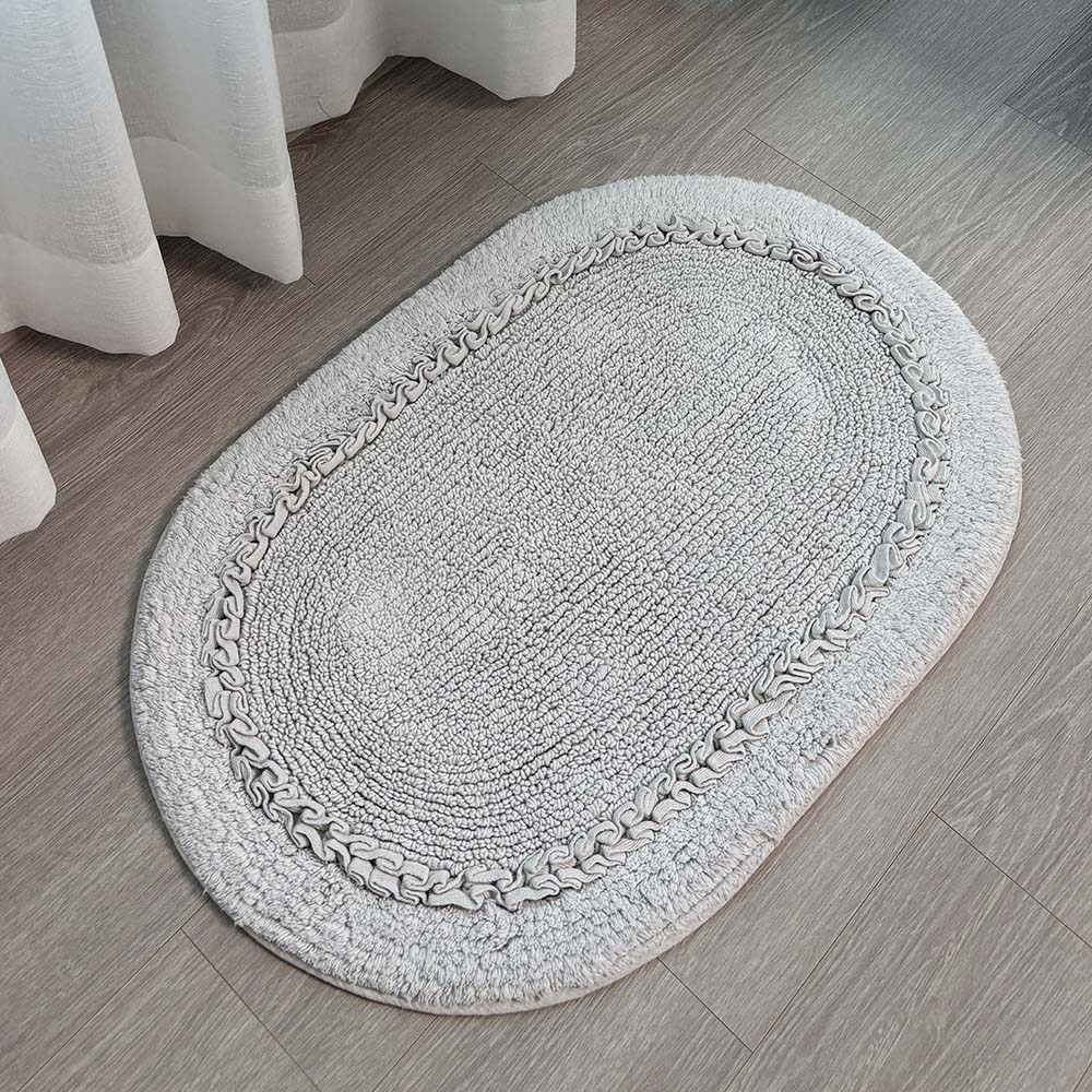 순면 발매트 타원 레이스 화장실 욕실 발매트