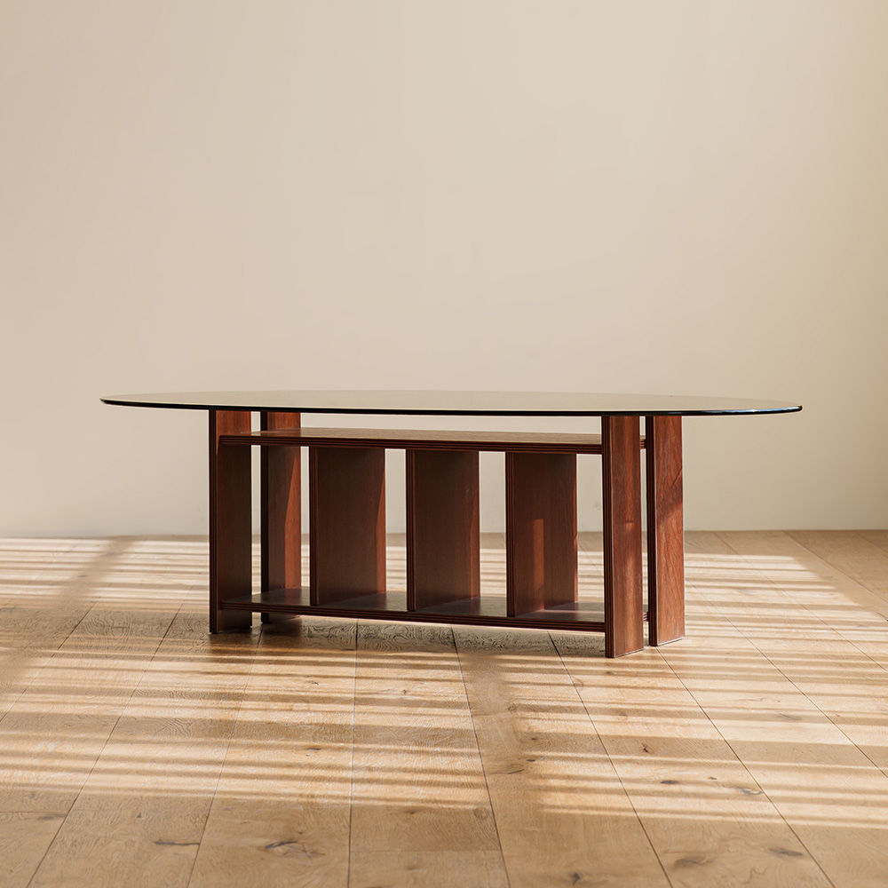 파레드 거실테이블 소파 유리 타원형 1200