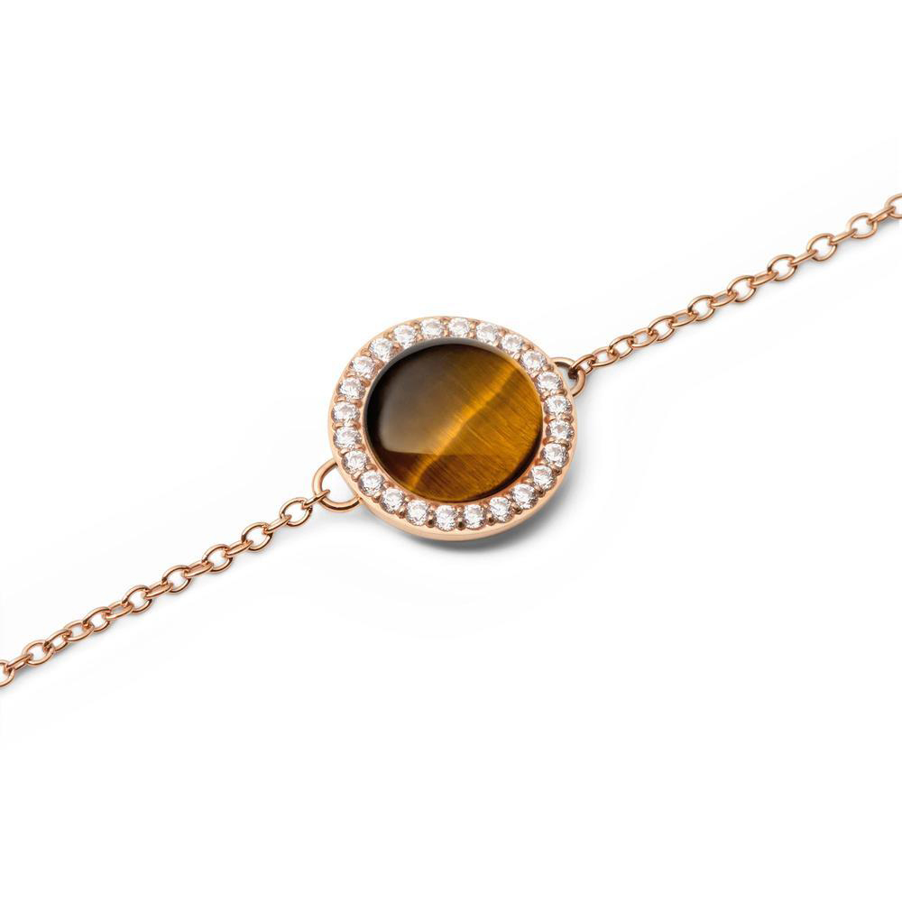 다니엘 웰링턴 AUDREY BRACELET TIGER EYE 원석 큐빅 메탈 체인팔찌 - 상세 이미지 4