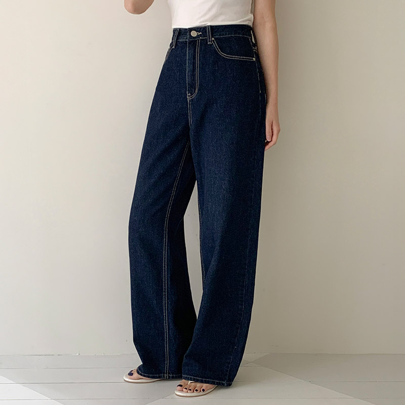 [자체제작] Day Jeans No.66 링사 와이드 스트레이트핏 데님 팬츠 ps5258 이미지 2