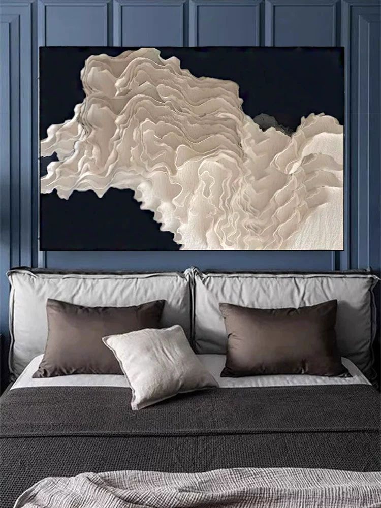 액자 대형 추상화 모던인테리어 돈들어오는 포스터 흰색 해양 A 사진매트 80x120cm - 상세 이미지 2