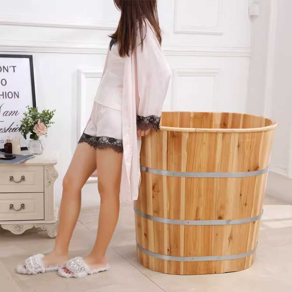 1인욕조 미니 욕조 나무 히노끼 커버 덮개 사우나 통나무 80x60x70