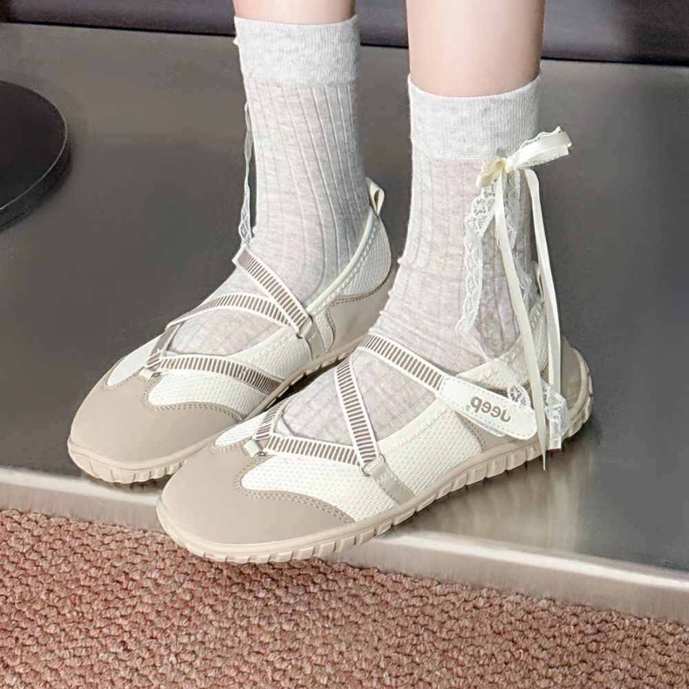 지프 메리제인 여름 샌들 플랫슈즈 베이지 P651W13111 - 상세 이미지 5
