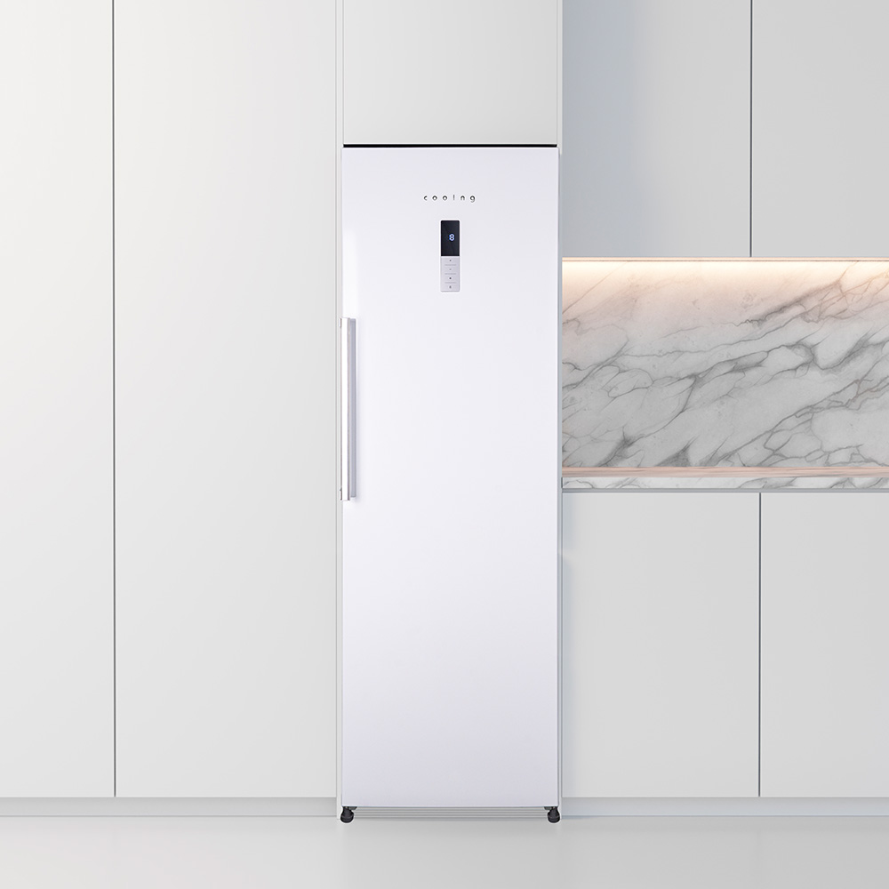 쿠잉 스탠드 냉동고 FR-N280 서랍형 소형 가정용 원룸 음쓰 화이트