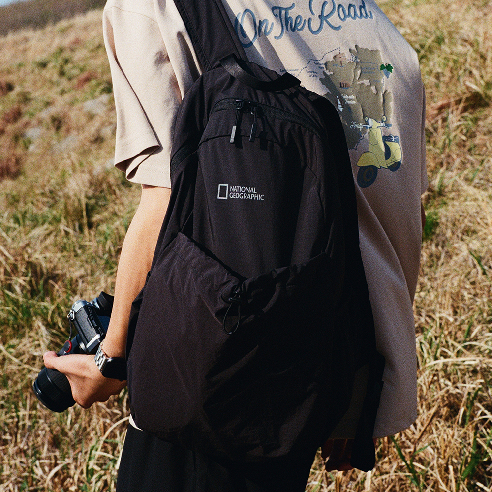 내셔널지오그래픽 N255ABG580 패커블 백팩 가벼운 가방 여행용 학생용 BLACK