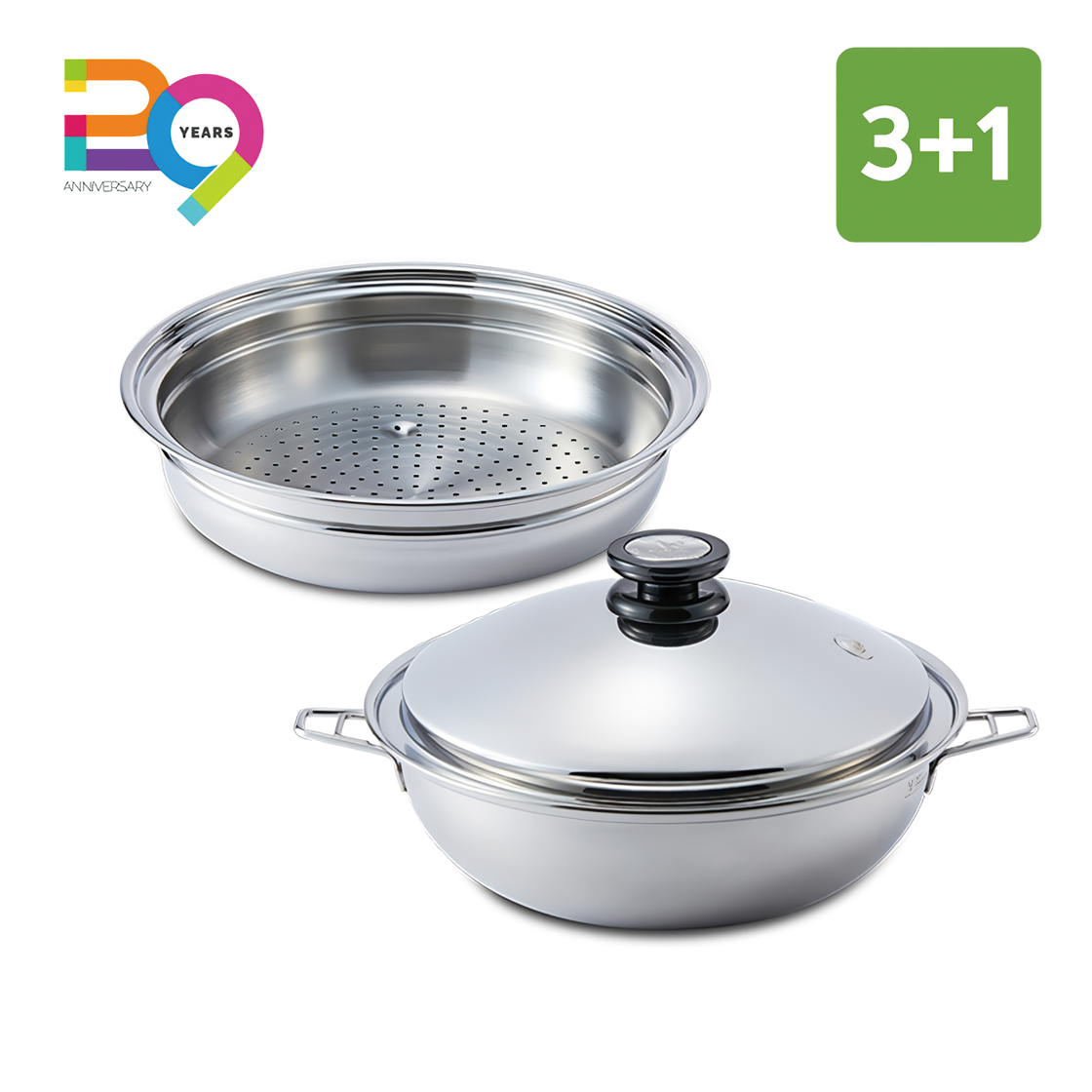 마마르떼 28 궁중팬 + 28 스티머 3+1 인덕션 겸용 뚜껑까지 316Ti 티타늄