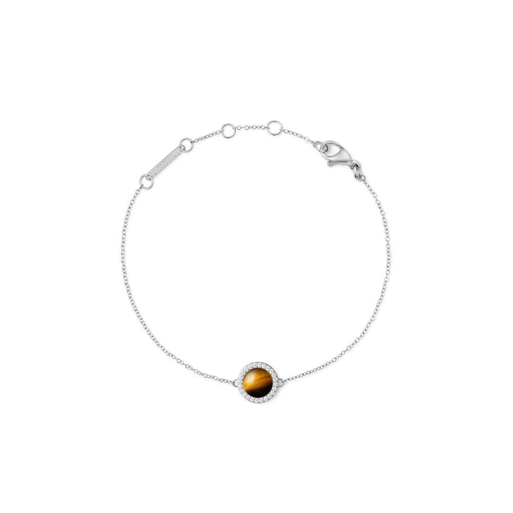 다니엘 웰링턴 AUDREY BRACELET TIGER EYE 원석 큐빅 메탈 체인팔찌 - 상세 이미지 2