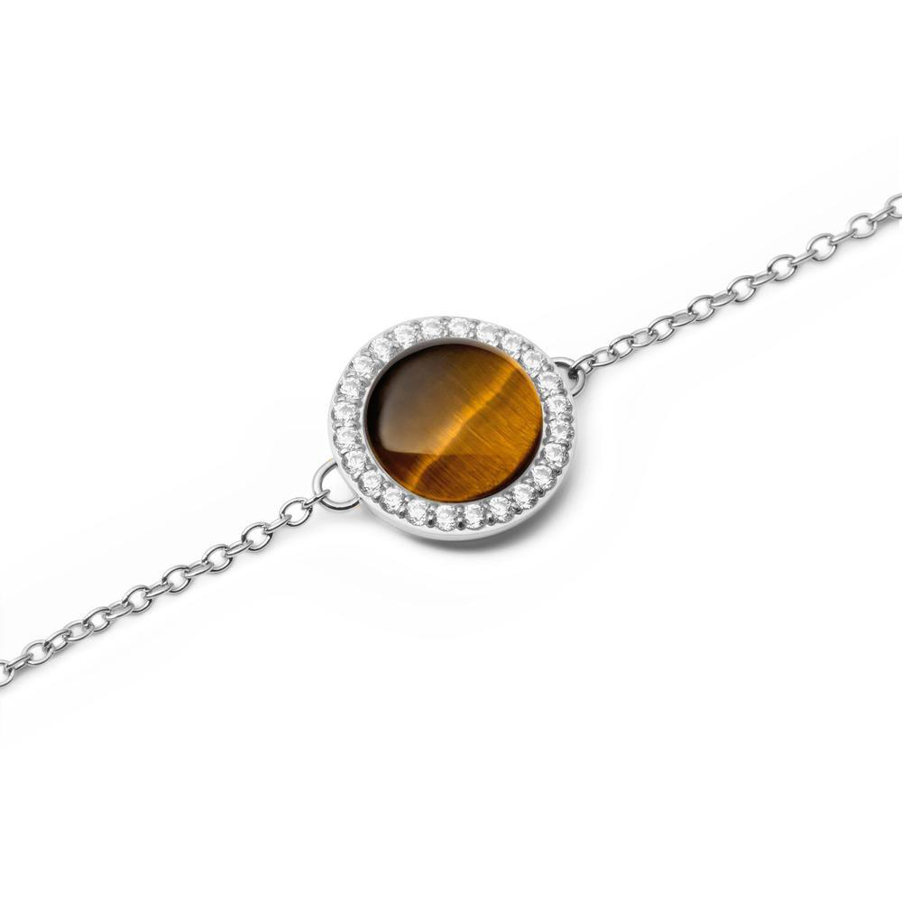 다니엘 웰링턴 AUDREY BRACELET TIGER EYE 원석 큐빅 메탈 체인팔찌 - 상세 이미지 5