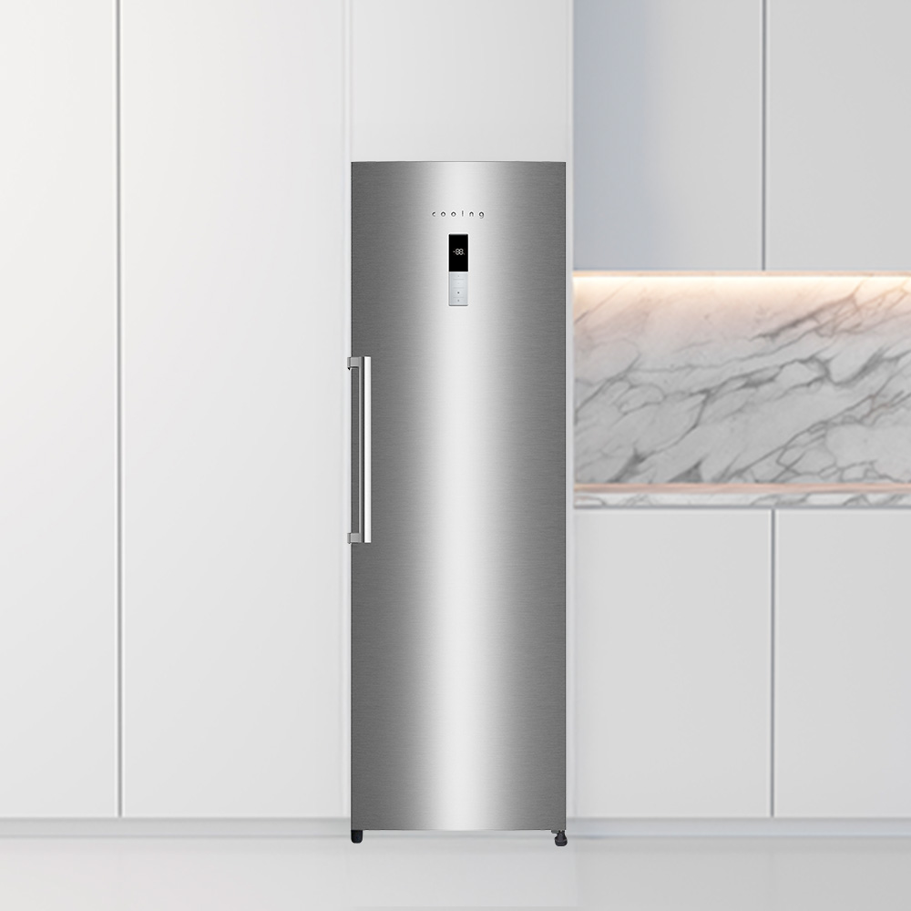 쿠잉 스탠드 냉동고 FR-N280 서랍형 소형 가정용 원룸 음쓰 실버