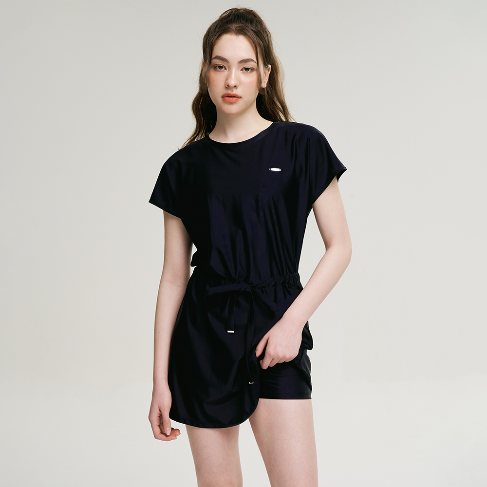 원피스 수영복 여성 래쉬가드 비치웨어 빅사이즈 체형커버 리본스트링 원피스 (팬츠세트)