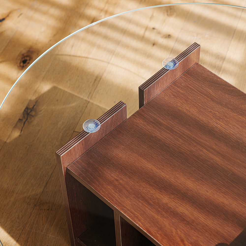 파레드 거실테이블 소파 유리 원형 800