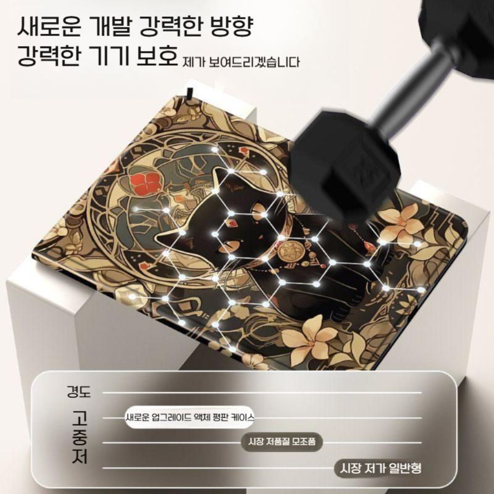 레노버 y700 케이스 검은 고양이 일러스트 실리콘 커버 - 상세 이미지 3