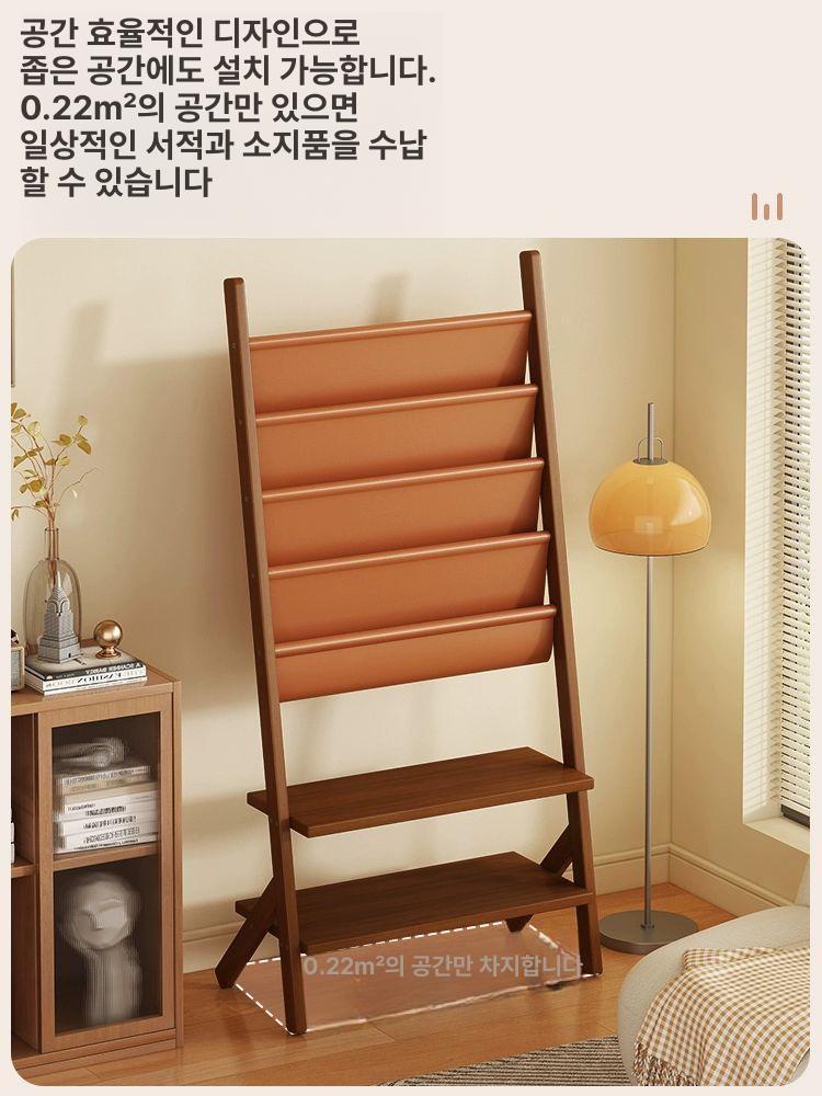 브로셔거치대 잡지 꽃이 홍보물 신문 카다로그 철제 원목색 소형 44cm 서고 - 상세 이미지 4