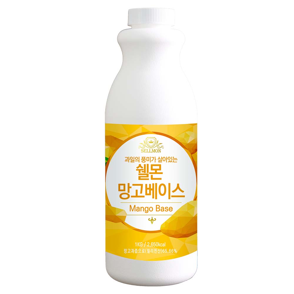 카페음료 시럽 농축액 쉘몬 망고1kg 음료베이스 종류 30여가지 - 메인 이미지