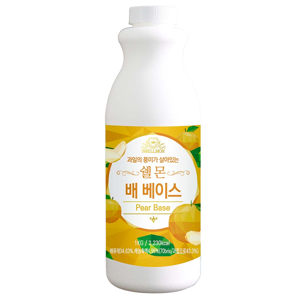 쉘몬 배 과일 농축액 음료베이스 1kg 에이드 스무디 - 상품 이미지