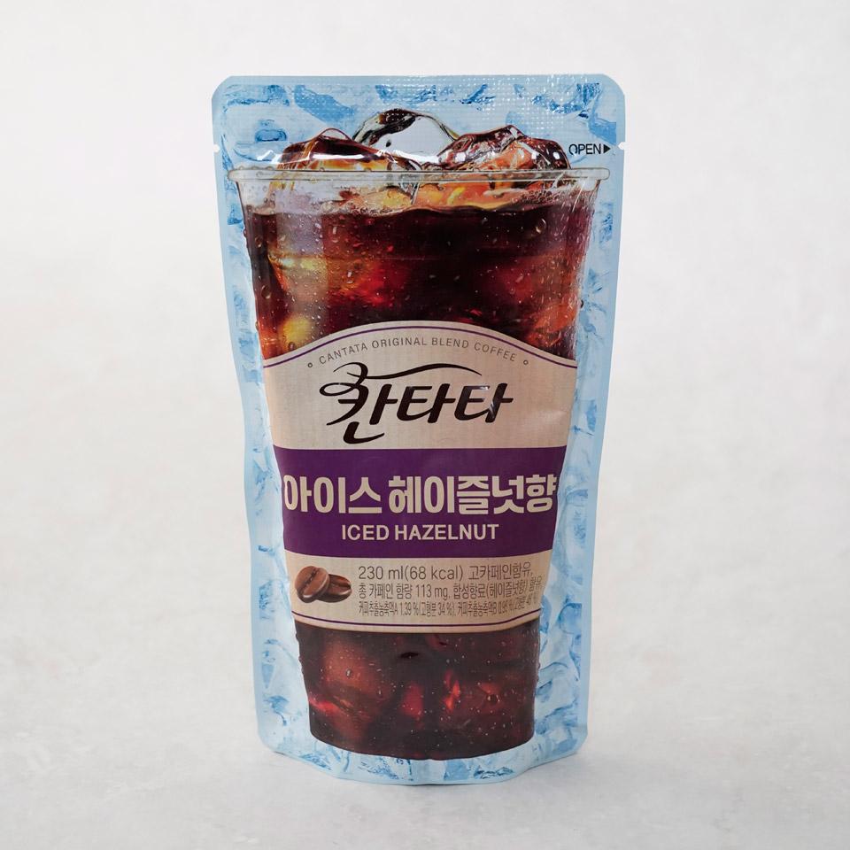 메가마트 롯데칠성 칸타타 아이스 헤이즐넛 파우치 230ml - 상품 이미지