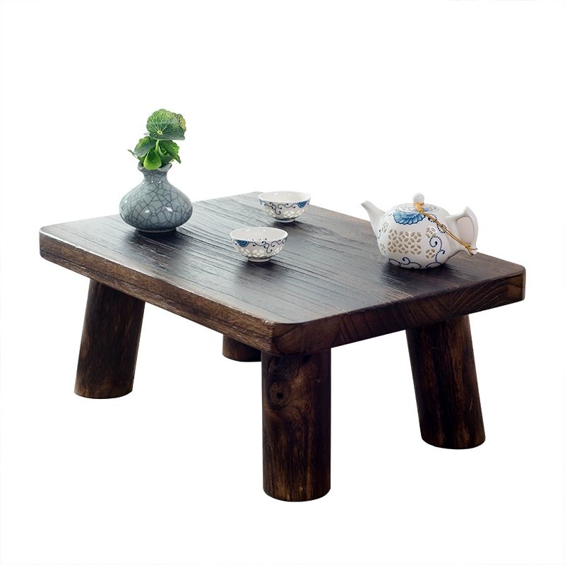 핸드메이드 원목 좌식 티테이블 거실 테이블 원형 탁자 작은 사이즈 36x36x22 cm 차콜 색상 집회 - 상세 이미지 2