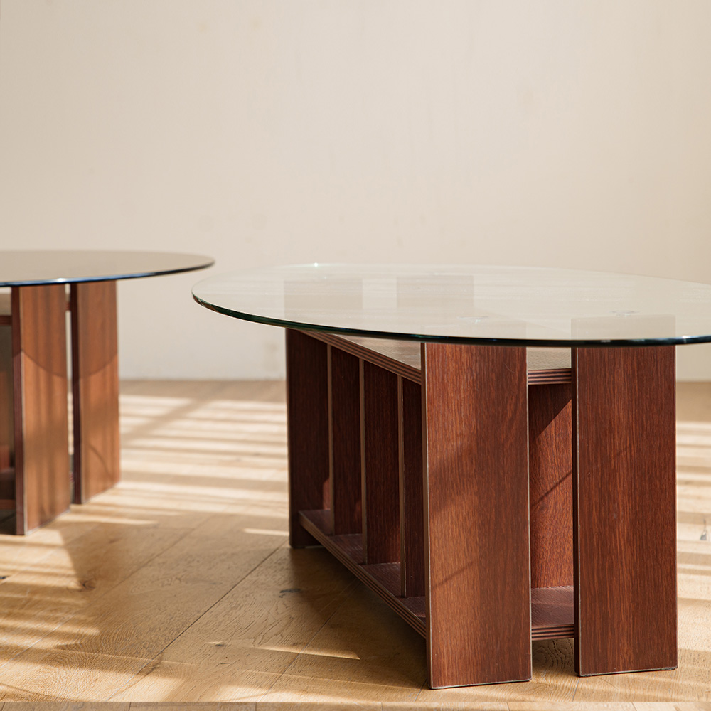 파레드 거실테이블 소파 유리 원형 800