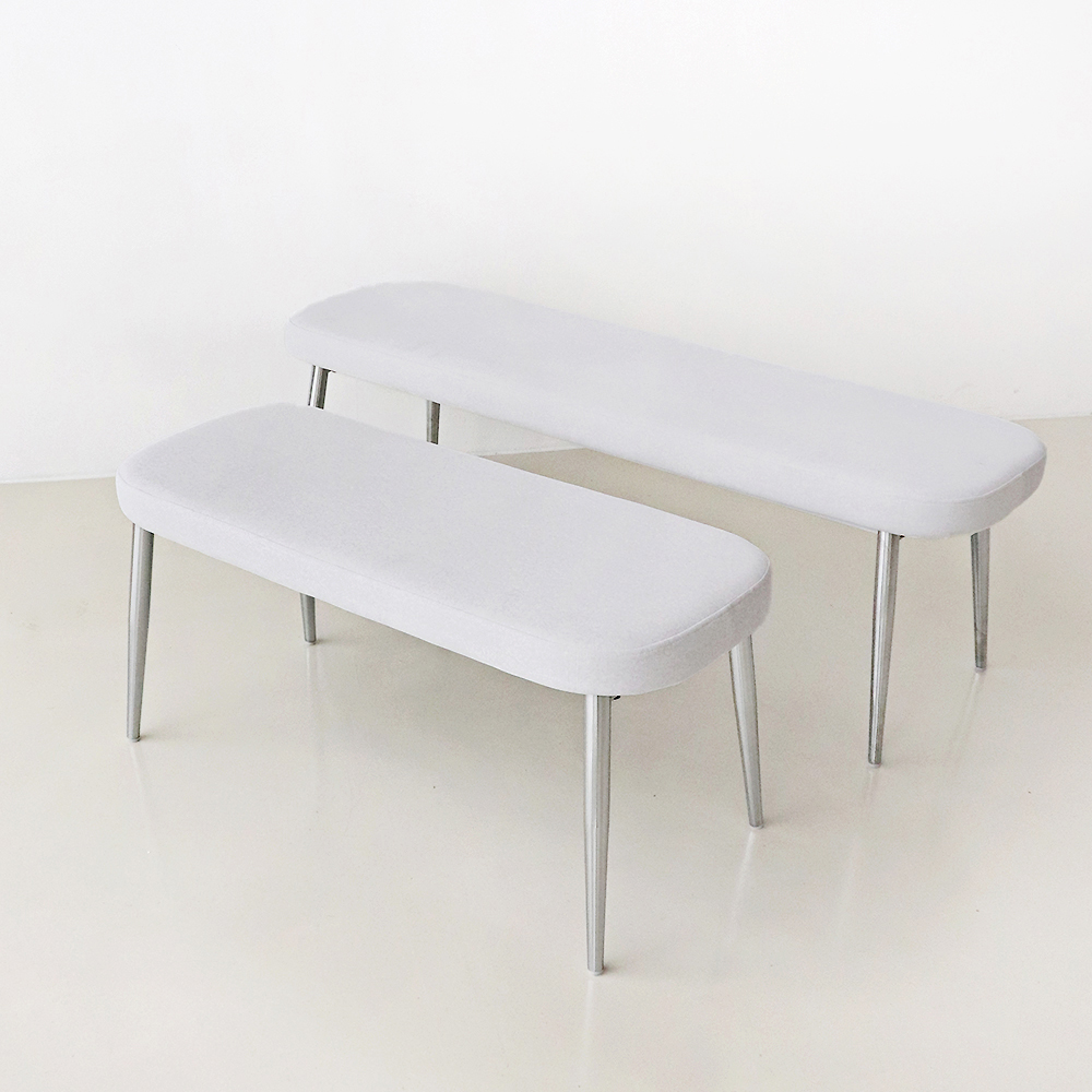 로페 2인용 3인용 벤치의자 발수코팅 크롬프레임 인테리어 식탁 의자