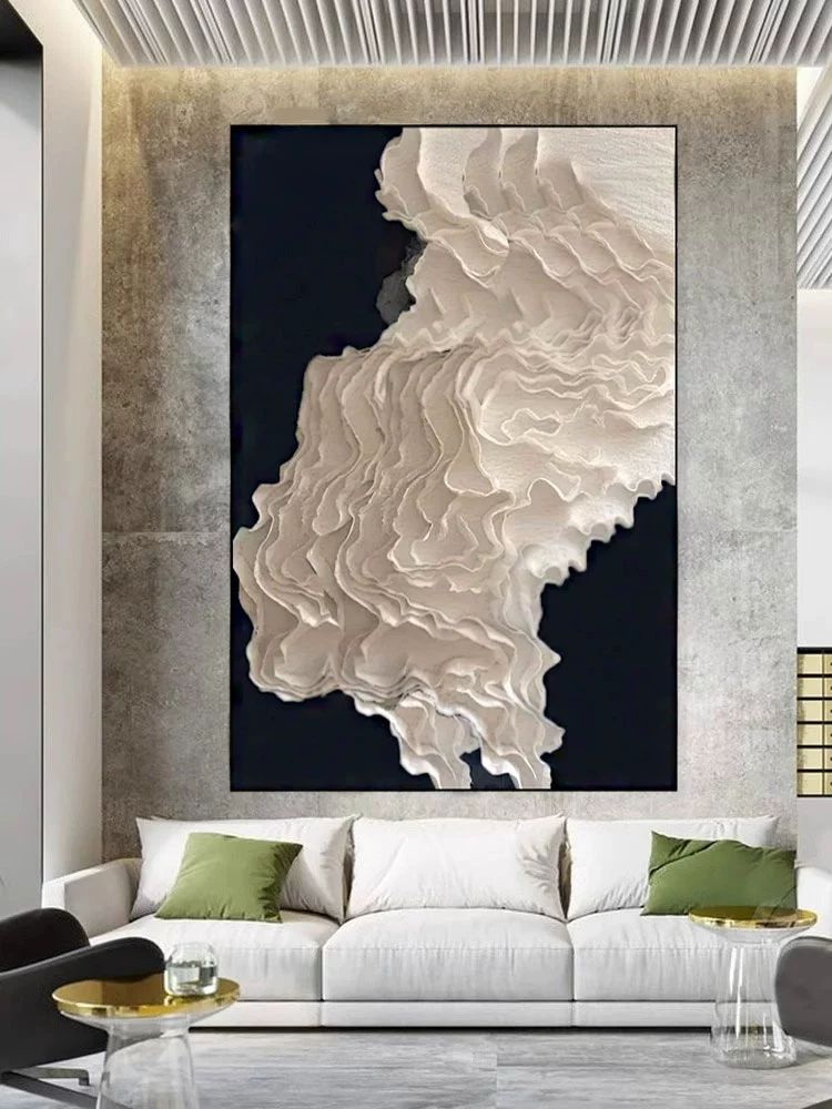 액자 대형 추상화 모던인테리어 돈들어오는 포스터 흰색 해양 A 사진매트 80x120cm - 상세 이미지 4