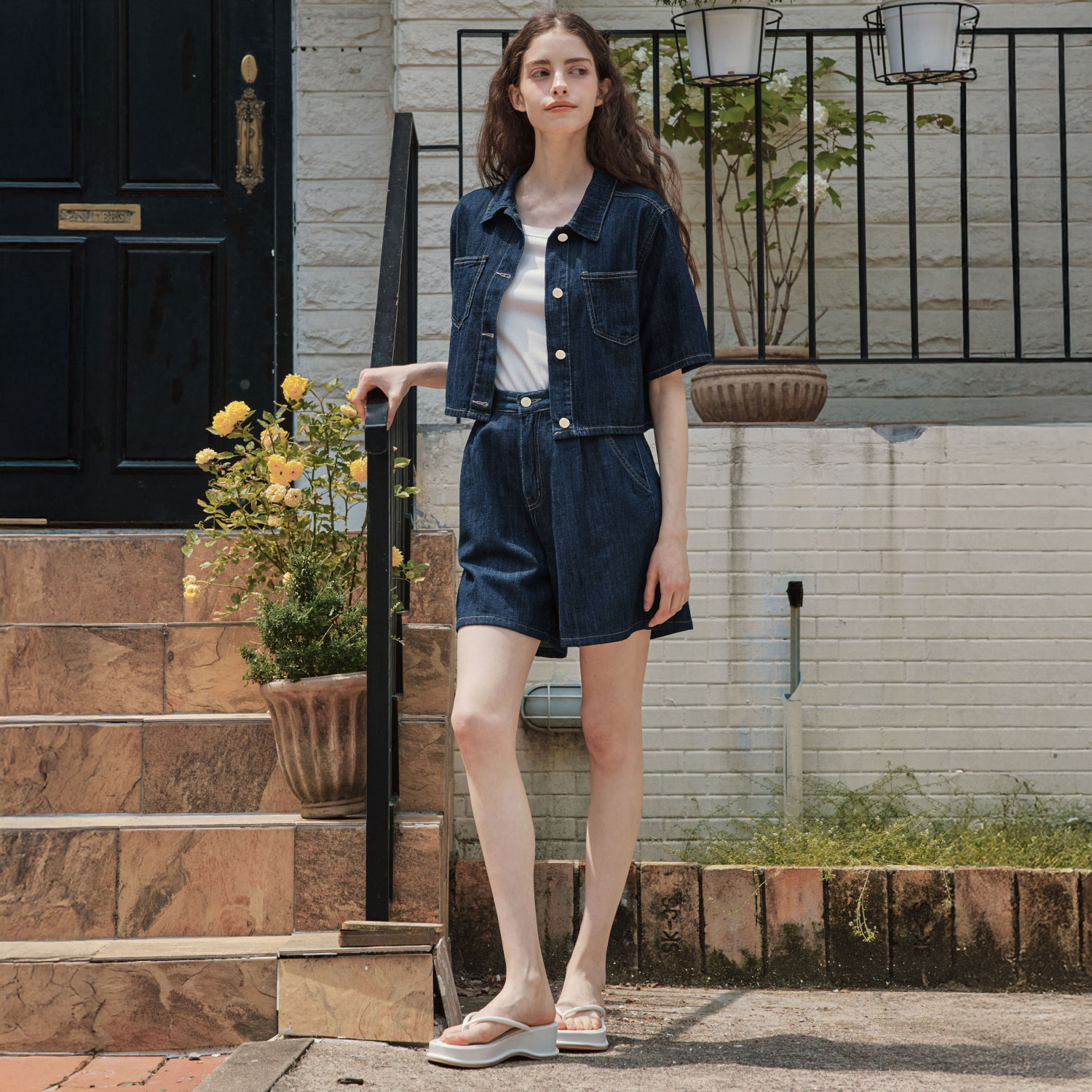 [제로스트릿] 썸머 데님 숏팬츠 SUMMER DENIM SHORT PANTS / INDIGO - 상세 이미지 3