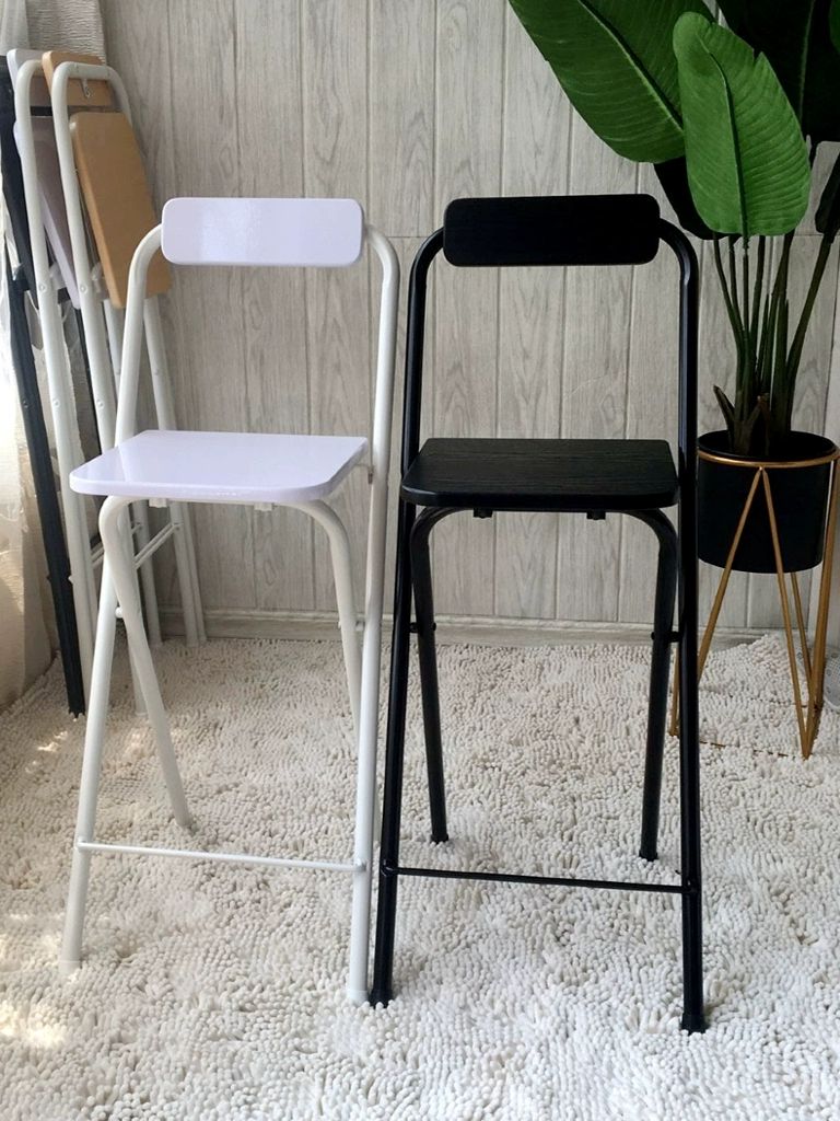 간단한 접이식 49cm 높은의자 스터디 카페 모던 70CM 화이트 목재무늬색 60cm A - 상세 이미지 3