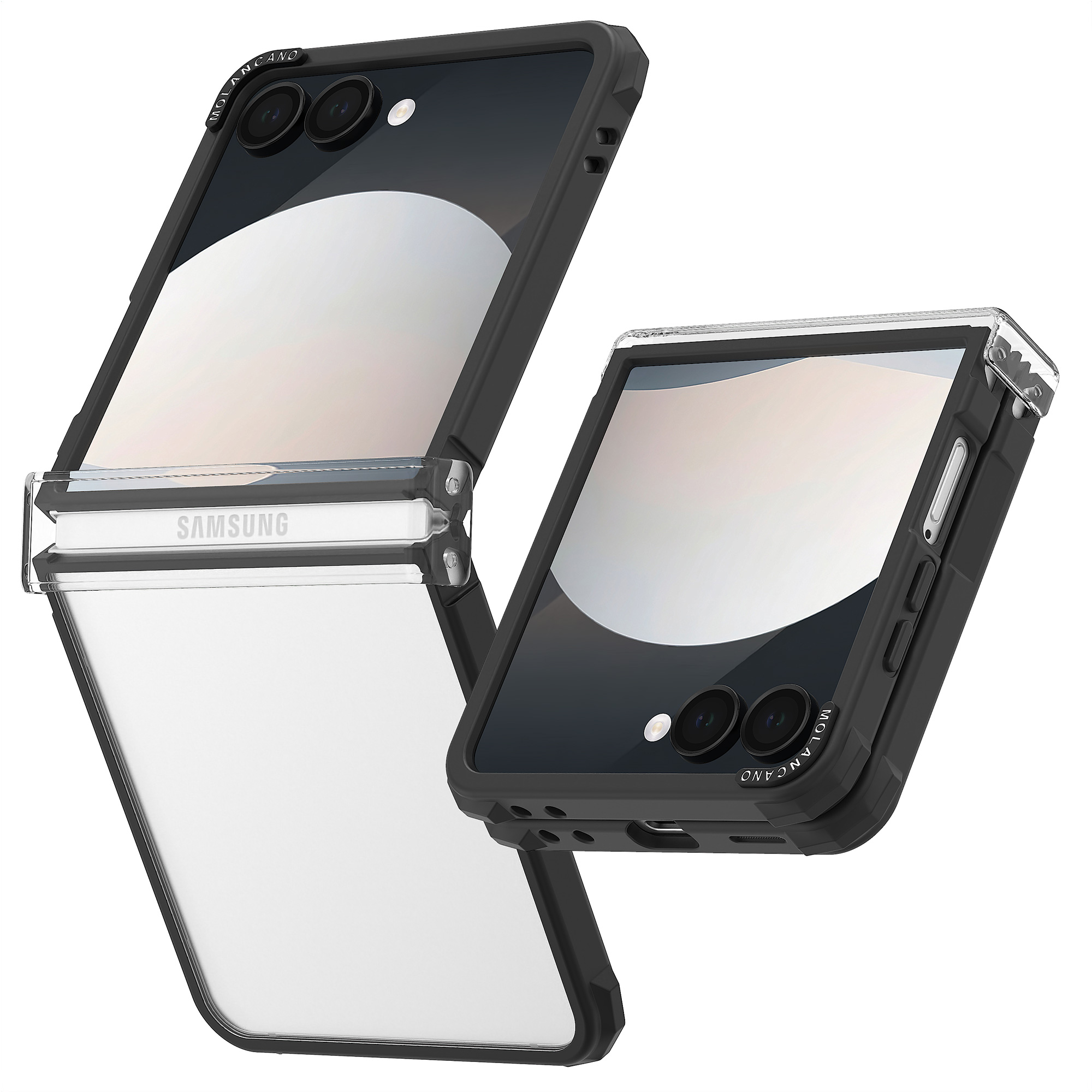 모란카노 임팩트 제로 에어쿠션 범퍼 케이스 투명, 갤럭시Z 플립7