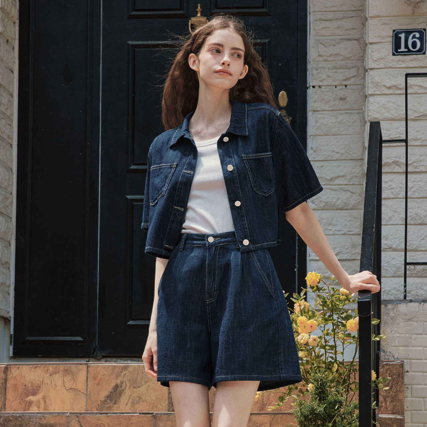 [제로스트릿] 썸머 데님 숏팬츠 SUMMER DENIM SHORT PANTS / INDIGO - 상세 이미지 2