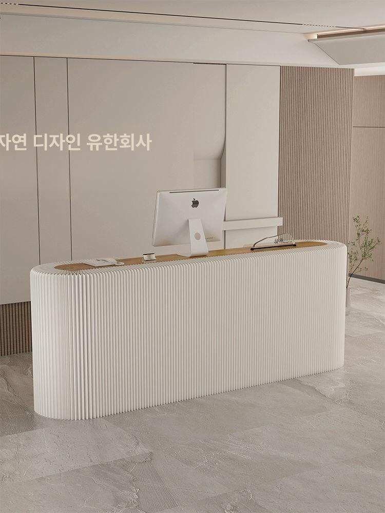 화이트 안내 데스크 매장 테이블 카운터 인포메이션 1.3m-88cm - 상세 이미지 2